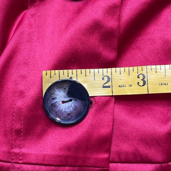 BCX mid length red jacket 3/4 flare sleeves pockets - Picture 11 of 13